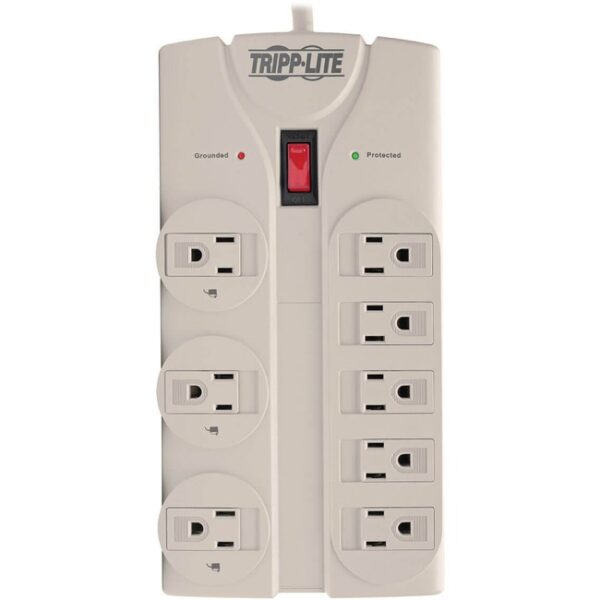 10061154-1.jpg Surge Protector, 8 Outlet, 1440 Joules, 8 Cord, Gray