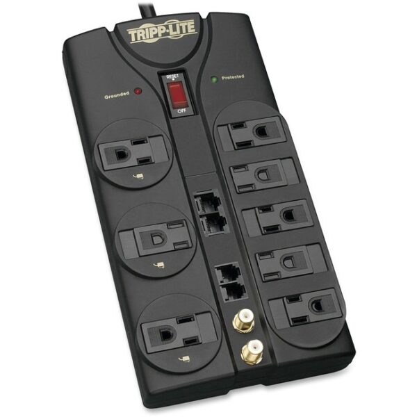 TV/Modem Surge Protector 8 Outlet, 3690 Joules, 10 Cord