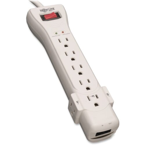 Fax/Modem Surge Protector,7 Outlet, 2470 Joules, 7 Cord