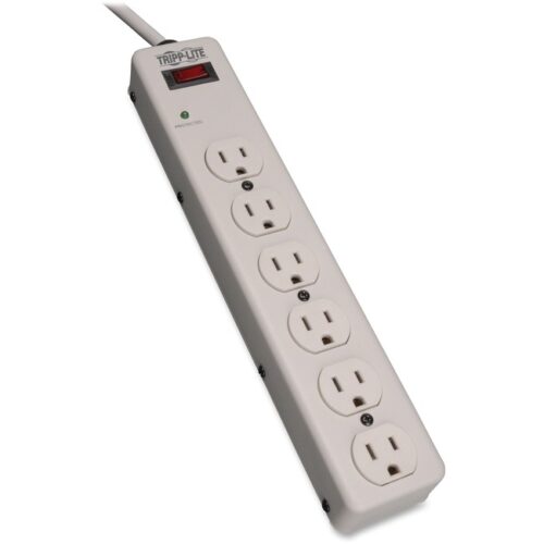 Surge Suppressor, 6-Outlet, 1340 Joules, 6ft Cord, Lt GY Tripp Lite
