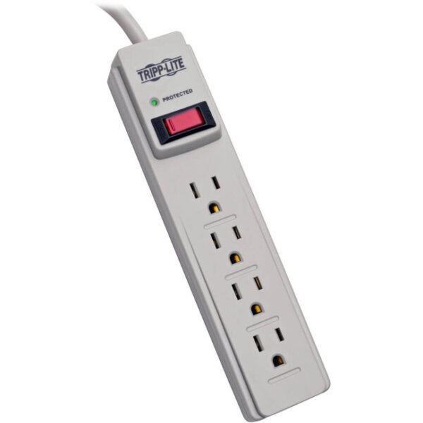 10136246-1.jpg TLP404 surge suppression strip includes 4 AC outlets, 4 foot AC cord, 390 joule protection level.
