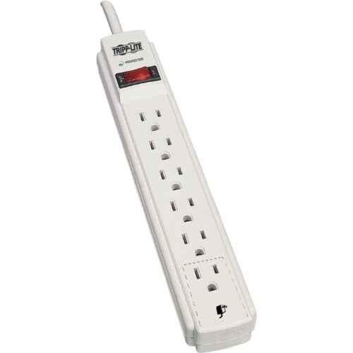 Surge Protector, 6 Outlet, 790 Joules, 15 Cord, White
