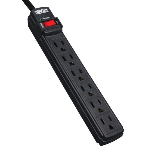 Surge Protector,6-Outlet,6Cord,3-4/5"Wx1-1/10"Dx11-1/4"H,BK
