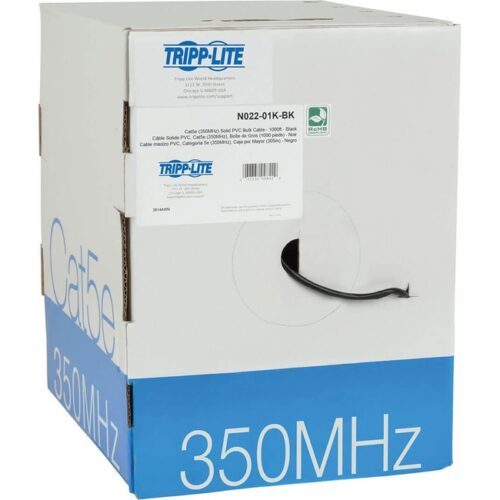 1000FT Cat5E Cat5 350MHZ BULK SOLID-CORE PVC Cable BLACK