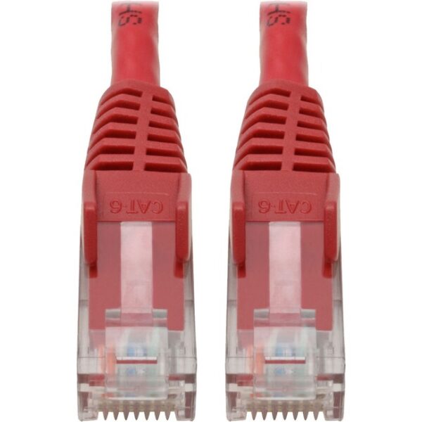 Tripp Lite Cat6 GbE Gigabit Ethernet Snagless Molded Patch Cable UTP Red RJ45 M