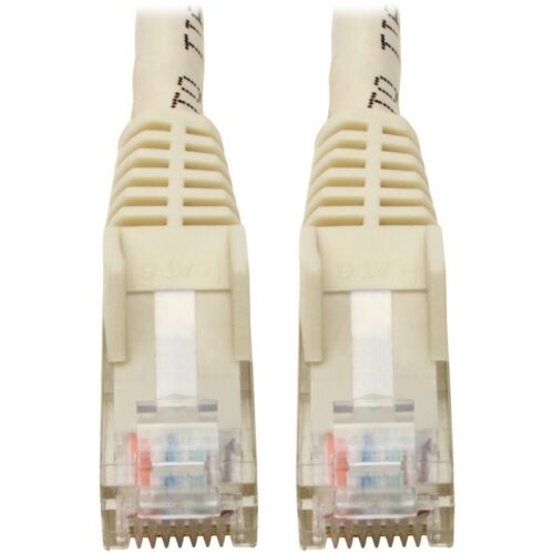 Tripp Lite Cat6 GbE Gigabit Ethernet Snagless Molded Patch Cable UTP White RJ45 M