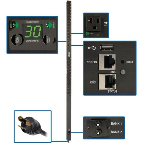Tripp Lite PDU Switched 120V LX PLATFORM 2.9KW 24 5-15/20R L5-30P 0U TAA