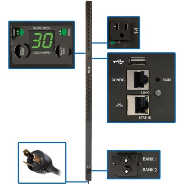 Tripp Lite PDU Switched 120V LX PLATFORM 2.9KW 24 5-15/20R L5-30P 0U TAA