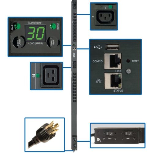 Tripp Lite PDU MONITORED 24 OUTLETS 208/240V 0URM
