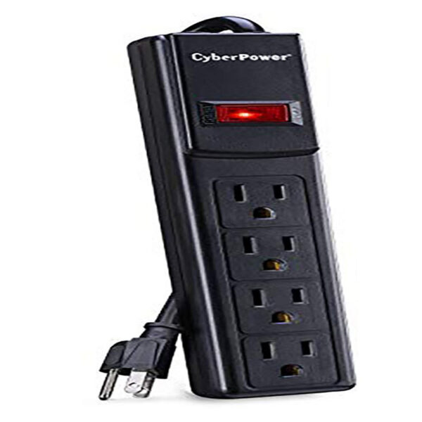 649532603473-1-1.jpg CyberPower CSB404 Essential Surge Protector, 450J/125V, 4 Outlets, 4ft Power Cord, Black