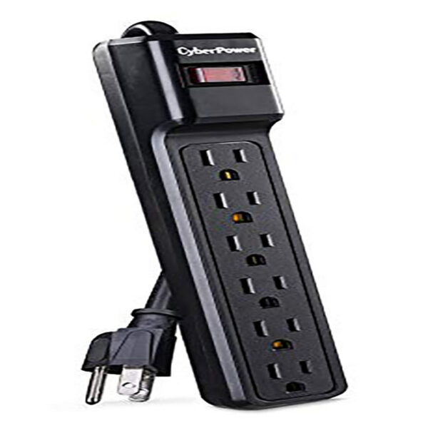 CyberPower CSB6012 Essential Surge Protector, 1200J/125V, 6 Outlets, 12ft Power Cord, Black