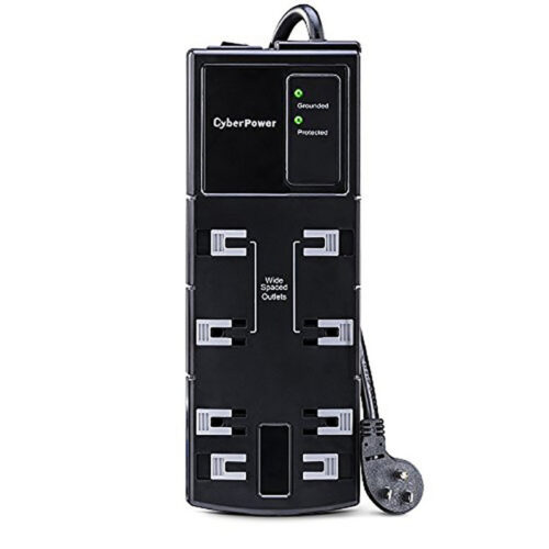 649532603558-1-1.jpg CyberPower CSB808 Essential Surge Protector, 1800J/125V, 8 Outlets, 8ft Power Cord