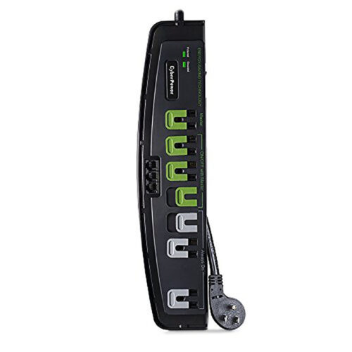 CyberPower CSP706TG Energy-Saving Professional Surge Protector + TEL Protection, 2250J/125V, 7 Outlets, 6ft Power Cord
