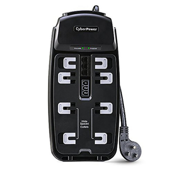 CyberPower CSP806T Professional Surge Protector + TEL Protection, 2250J/125V, 8 Outlets, 6ft Power Cord