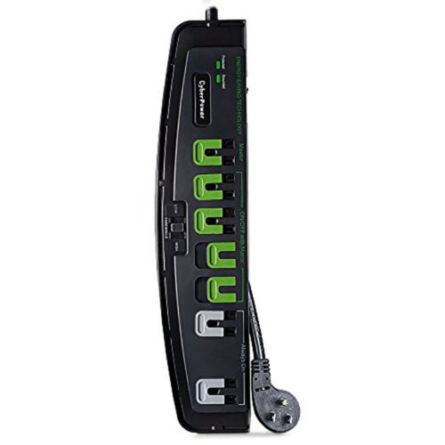 CyberPower P705G Energy-Saving Surge Protector Power Strip, 2100J/125V, 7 Outlets, 5ft Power Cord Black