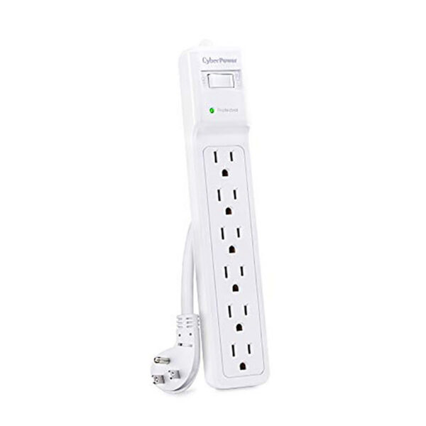 649532932894-1-1.jpg CyberPower B615 Essential Surge Protector, 1500J/125V, 6 Outlets, 15 ft Power Cord, White